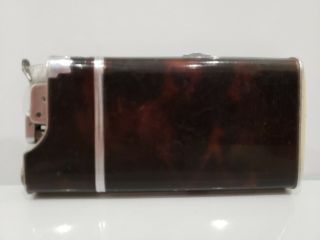 VINTAGE Evans Art Deco Cigarette Case & Lighter Silver & Brown Enamel 3