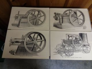 Set Of 4 Vintage Hit And Miss Engine Prints Suitable For Framing