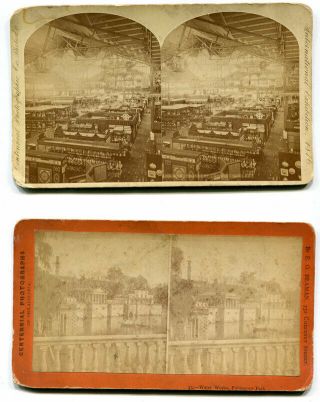 Centennial Exhibition 1876 - Philadelphia,  Pa Five Stereo Views Of Fair,  Park