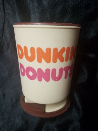 Vintage Dunkin Donuts Plastic Travel Coffee Mug With Lid And Base