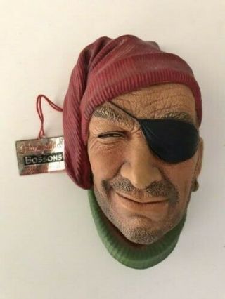 Bossons Chalkware Head Smuggler Pirate 1964