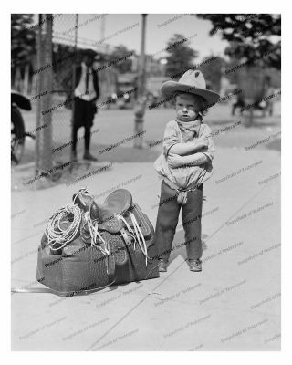 Vintage Photo - Cowboy - Little Boy - Saddle - 8x10 In.