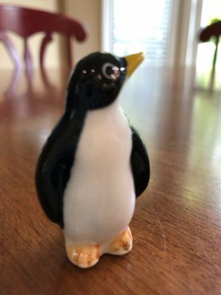 Vintage Bone China Miniature Penguin Figurine With Label