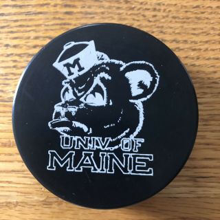 University Of Maine Vintage Puck Circa 1980’s College Hockey Ncaa
