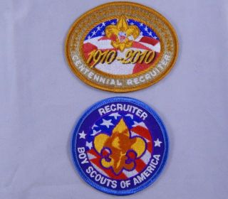 Boy Scouts Of America Oval Centennial & Round Regular Recruiter Patch 2010 Bsa