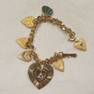 Vintage Loyal Order Of The Moose Charm Bracelet With 7 Charms