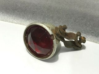 Vintage Red Glass Faceted Bicycle Tail Light