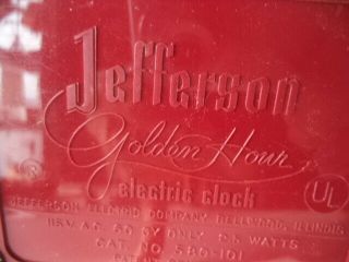 Rare Vintage Jefferson (Golden Hour) electric colck - Running order 3