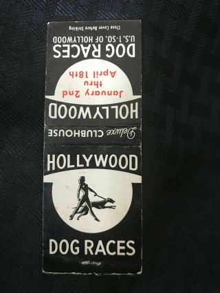 Matchbook Cover - Hollywood Dog Races Fl Girlie Greyhound Wear