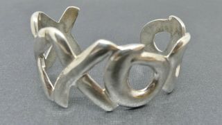 Vintage Xo Paloma Picasso Style Wide Cuff Bracelet 925 Sterling Silver Mexico