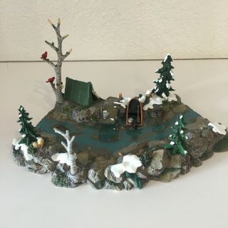 Dept 56 Mountain Creek Curved Section 56.  53005 With Tent And Boat