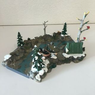 DEPT 56 MOUNTAIN CREEK CURVED SECTION 56.  53005 WITH TENT AND BOAT 3