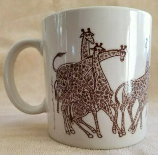 Vintage Taylor NG Naughty Giraffes Coffee Tea Hot Chocolate Mug Cup Orgy Brown 3