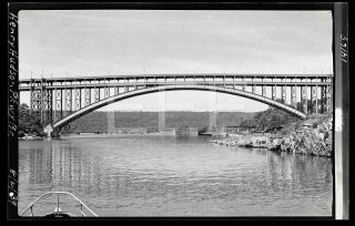 1939 Henry Hudson Bridge Manhattan Nyc York City Old Photo Negative S266