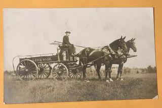Glens Falls York Ny Rppc Real Photo Postcard 1907 - 20’s Fire Department Hose