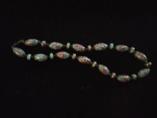 Vtg Venetian Murano Wedding Cake Glass Beads Necklace