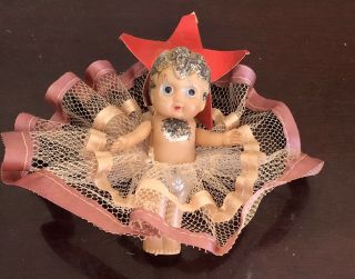 Antique Celluloid Christmas Tree Topper Doll Angel Fairy Ornament Decorations
