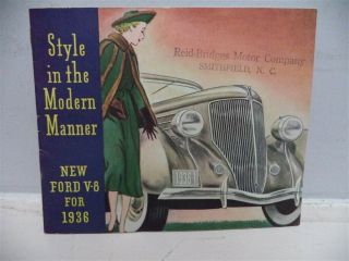 1936 Ford V - 8 " Style In The Modern Manner " Brochure