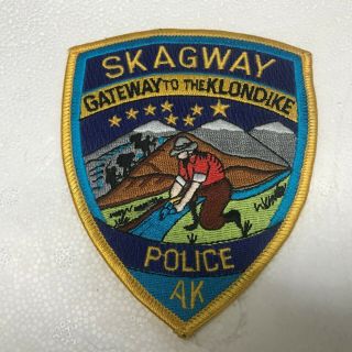 Skagway Alaska Police Patch Gold Miner Gateway To The Klondike