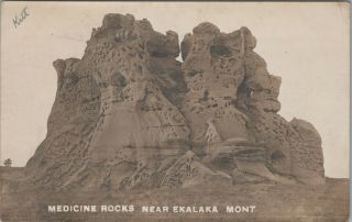 (mt00) Vintage Color Postcard,  Rppc,  Medicine Rocks,  Ekalaka,  Mt