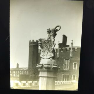 Antique Magic Lantern Glass Slide Photo Medieval The Yale Edward Vii Bridge Goat