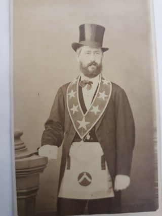 Cdv And Tintype Of Men In Masonic Aprons.  1870 To 1880.