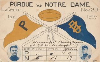 Purdue Vs Notre Dame Football Nov 23 1907