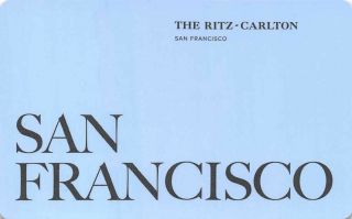 The Ritz - Carlton - San Francisco - Hotel Room Key Card,  Hotelkarte,  Clé De L 