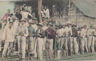 Philippines,  Pu - 1908; Rebel Soldiers Waiting To Surrender At Cebu