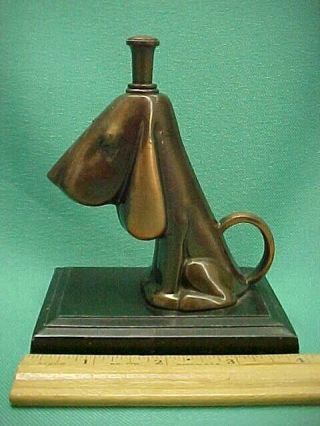 Vintage Ronson Art Metal Copper Art Deco Hound Dog Striker Lighter