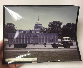 Vtg Photograph Of Post Office 1959 Copco Trailer All Aluminum 35 Ft.