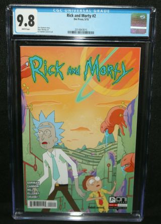 Rick And Morty 2 - Cj Cannon Cover And Art - Adult Swim - Cgc Grade 9.  8 - 2015