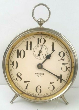 Vintage Antique Westclox Big Ben Peg Leg Wind Up Alarm Clock Metal Usa