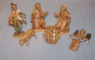 Vintage Fontanini Depose 7 Piece Set 4 " Joseph Mary Baby Jesus Nativity Italy