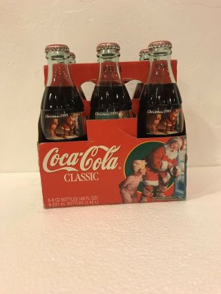 Vintage 1995 Coca Cola Classic Christmas Santa 6 Pack Rare