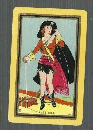 Swap Playing Cards 1 Vint U.  S Named " Pirate Girl " Sword Treasure Cape Us106