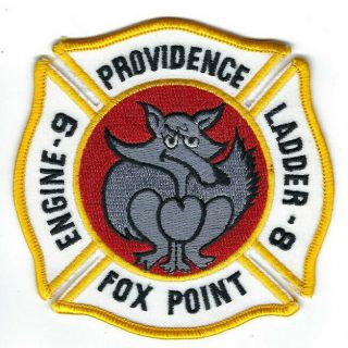 Providence Ri Rhode Island Fire Dept.  Engine 9 Ladder 8 " Fox Point " Patch -