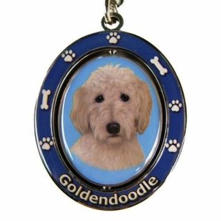 Goldendoodle Dog Spinning Key Chain Fob