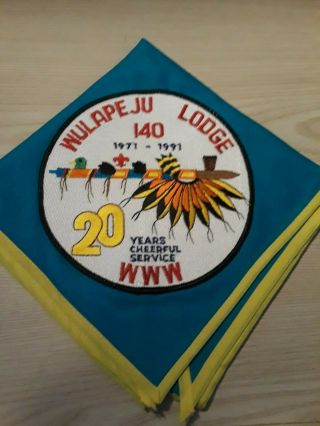 Bsa Order Of The Arrow Wulapeju Lodge 20th Anniversary Neckerchief