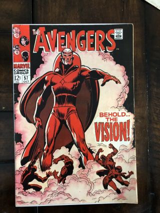 Avengers 57 1st Vision Marvel Silver Age Comic Book Solid Affordable Key