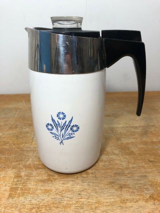 Vintage Corning Ware Blue Cornflower Electric 10 Cup Coffee Pot E - 1210 2