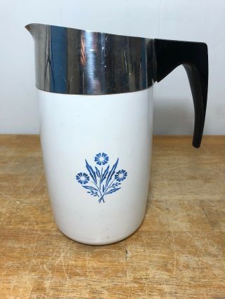 Vintage Corning Ware Blue Cornflower Electric 10 Cup Coffee Pot E - 1210 3