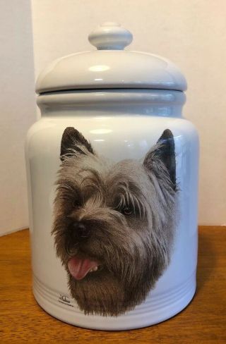 Cairn Terrier Dog Treat / Cookie Jar “best In Show” Porcelain By Rosalinde Euc