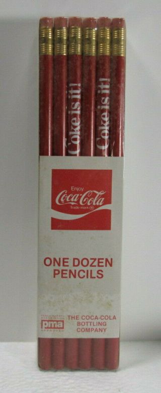 Coke Pack Of 12 Red Lead Pencils (a) Never Opened Still