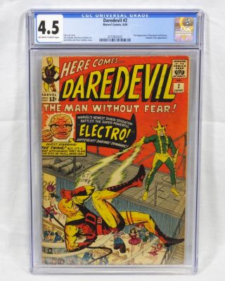 Daredevil 2 Cgc 4.  5 Marvel Comics 6/1964 Electro Fantastic Four Appearance Lee