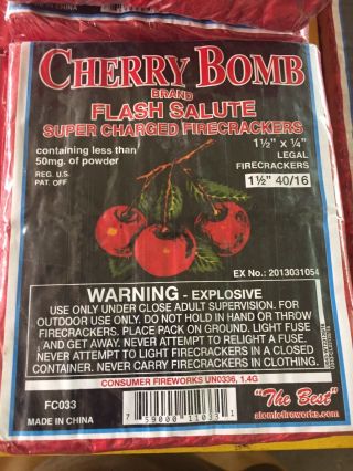 Cherry Bomb Firecracker Label 40 - 16 (40 Label Packs Of 16) Pre Ebay Rules