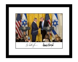 Donald Trump 8x10 Photo Print Benjamin Netanyahu Signed President Israel
