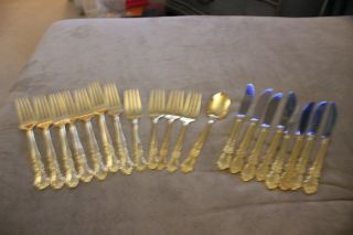 Cambridge Stainless Gold Alyssa Electroplate Flatware 20 Assorted