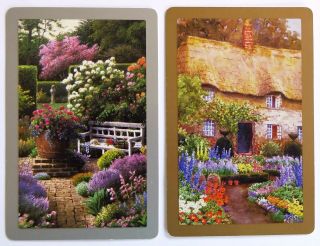 Pair Swap Cards.  Cottage Gardens,  English Country Garden.  Congress