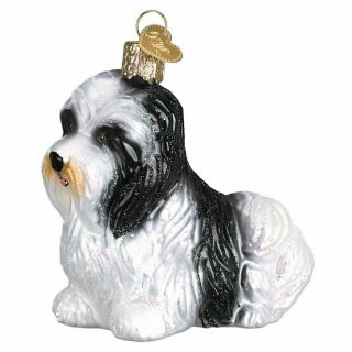 Old World Christmas Havanese Dog Glass Tree Ornament 12526 Box Pet